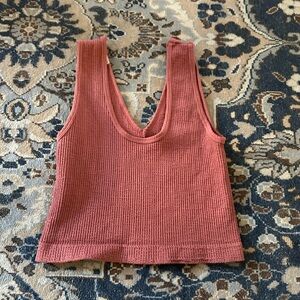 Ribbed Pink Tank Top